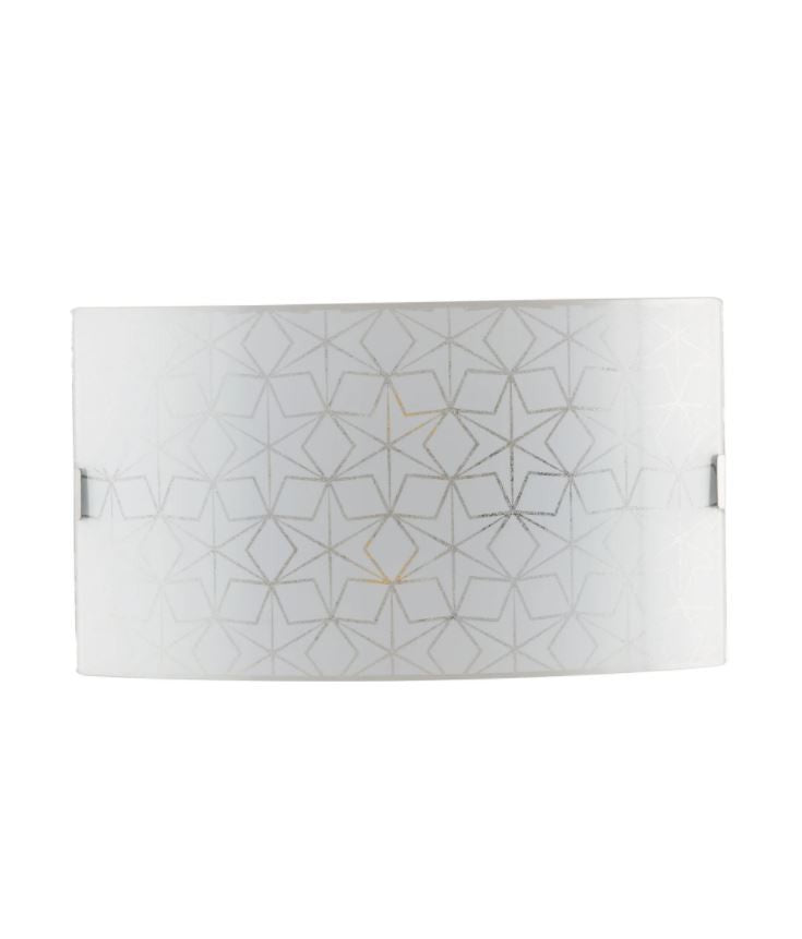 Applique in vetro bianco con stelle in graniglia e ganci cromo 2XE27 non incl. ESAGRAM Applique in vetro bianco con stelle in graniglia e ganci cromo 2XE27 non incl. ESAGRAM